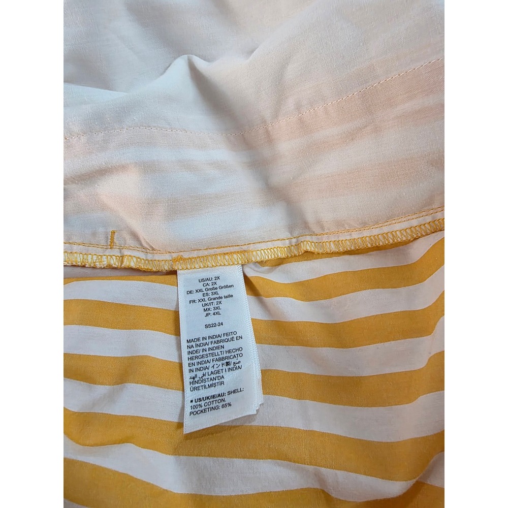 The Drop Womens Jada High 2X Yellow White Striped Cotton Drawstring Loose Short - Picture 12 of 12